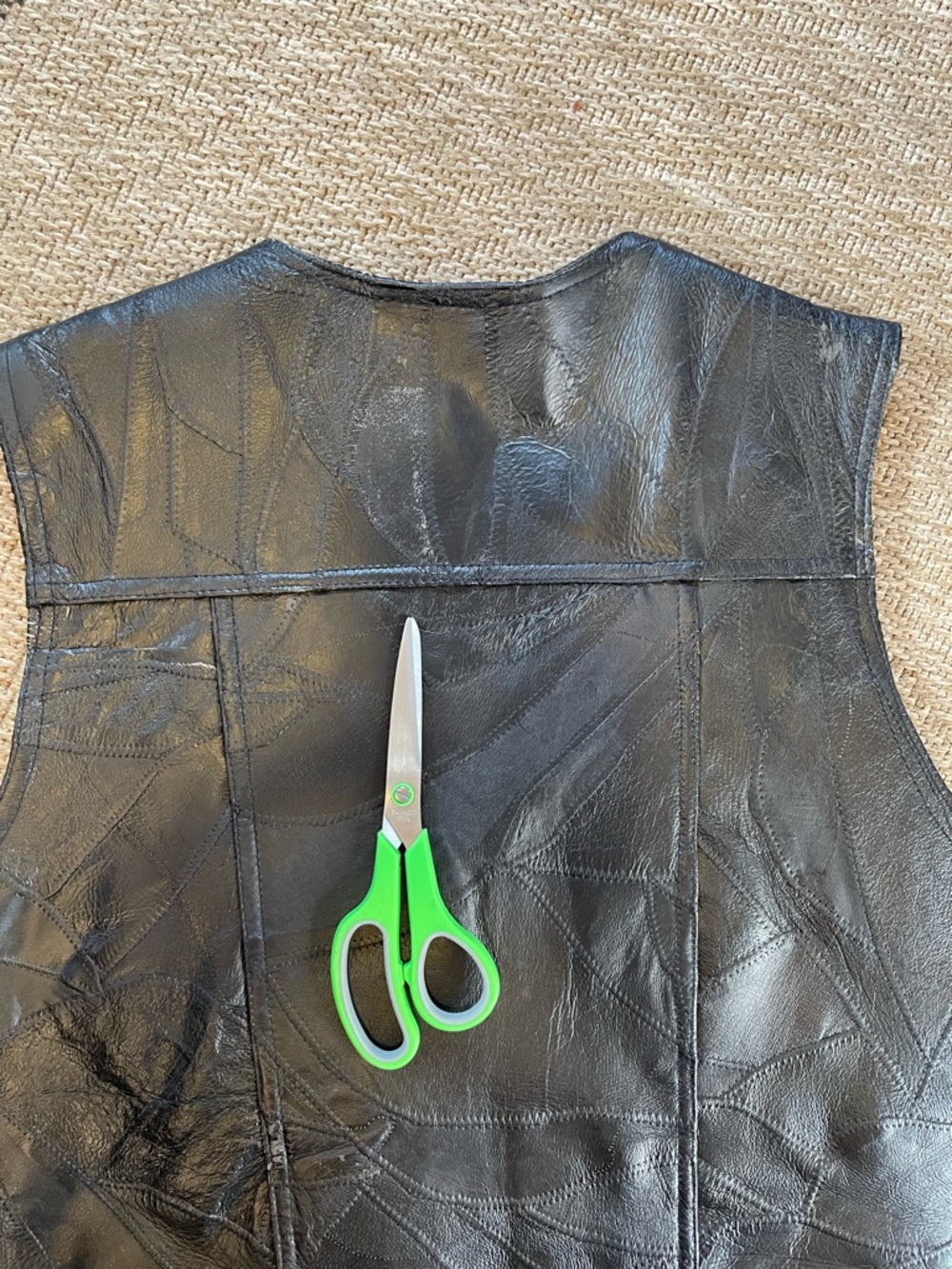 Navarre Leather Company vintage Route 66 patchwork leather biker vest - Picture 9 of 15